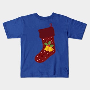 Christmas Stocking with bells Kids T-Shirt